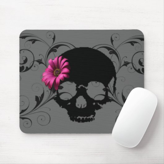 Blumenschädel Mousepad (Mit Mouse)