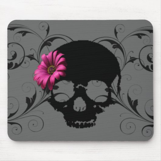 Blumenschädel Mousepad (Vorne)
