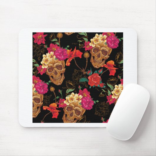 Blumenschädel Mousepad (Mit Mouse)
