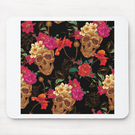 Blumenschädel Mousepad (Vorne)