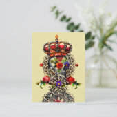 Blumenschädel Postkarte (Stehend Vorderseite)