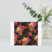 Blumenschädel Postkarte (Stehend Vorderseite)