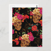 Blumenschädel Postkarte (Vorne/Hinten)