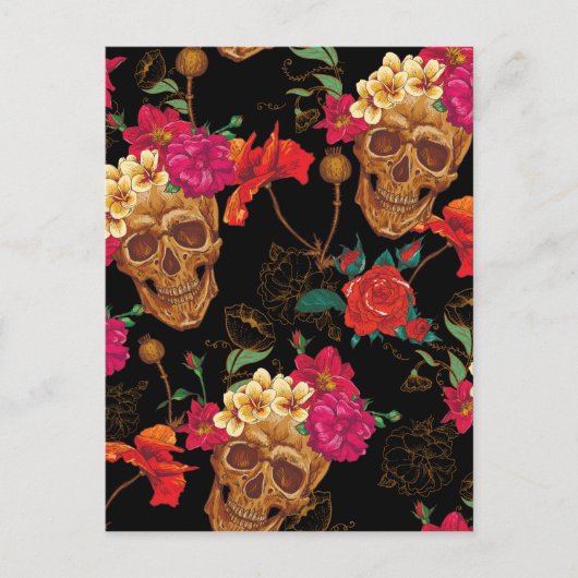 Blumenschädel Postkarte (Vorderseite)