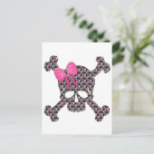 Blumenschädel Postkarte (Stehend Vorderseite)