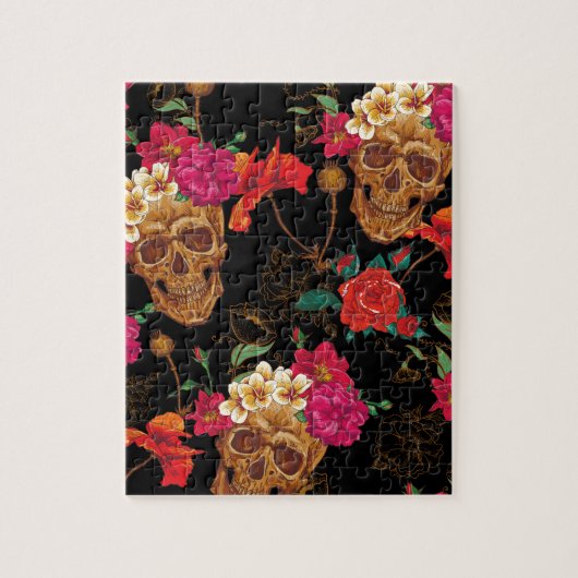 Blumenschädel Puzzle (Vertikal)