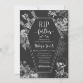 Blumenschädel RIP 45. Geburtstagsparty Einladung (Vorderseite)