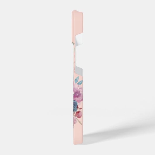 Blumenschädel, rosa iPhone hülle (Linke Seite)