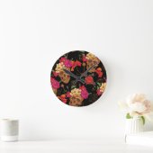 Blumenschädel Runde Wanduhr (Zuhause)