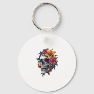 Blumenschädel Schlüsselanhänger