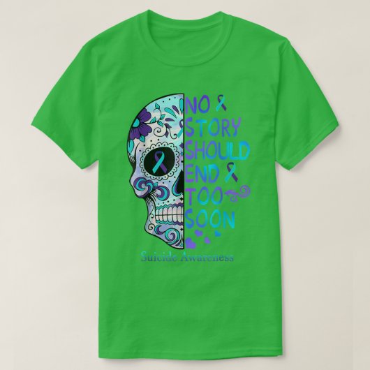 Blumenschädel Selbstmordbewusstsein Psychische Ges T-Shirt (Design vorne)
