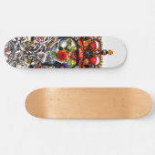 Blumenschädel Skateboard (Horizontal)