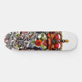 Blumenschädel Skateboard (Horizontal)
