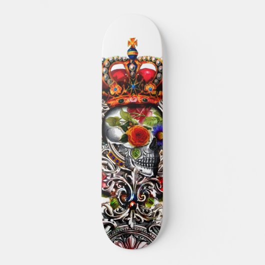 Blumenschädel Skateboard (Vorderseite)