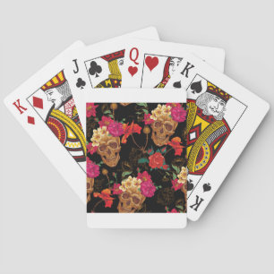 Blumenschädel Spielkarten