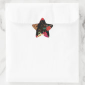 Blumenschädel Stern-Aufkleber (Tasche)