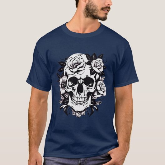 Blumenschädel-T - Shirt (Vorderseite)