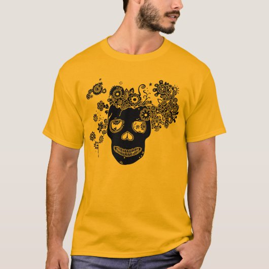 Blumenschädel-T - Shirt (Vorderseite)