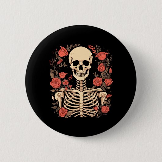 Blumenschädel Tag der Regierungsbehörde Dia Button (Vorderseite)