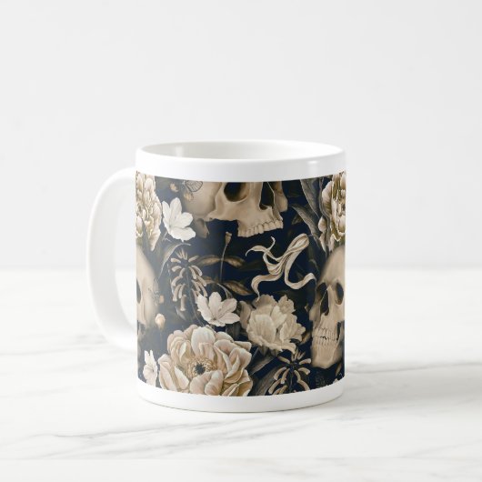 Blumenschädel-Tasse Kaffeetasse (Vorderseite Links)