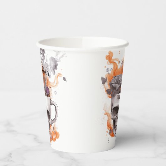 Blumenschädel-Tasse Pappbecher (Links)