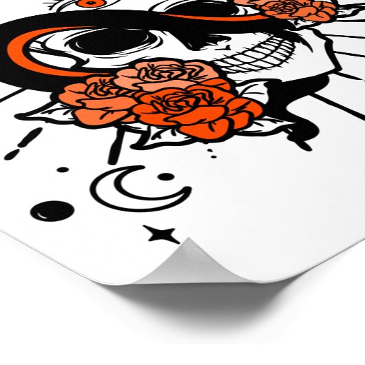 Blumenschädel und drainierte Schlange Poster (Ecke)