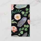 Blumenschädel und Mond, Schwarze Hexerei Visitenkarte (Rückseite)