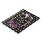 Blumenschädel Vintage Grenze Zitat Halloween Notizblock (Linke Seite)