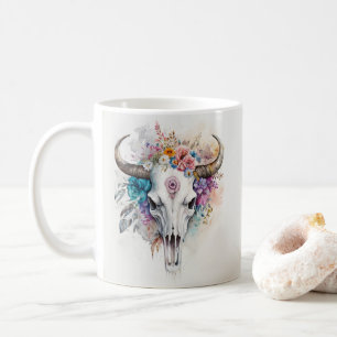 Blumenschädel-Wasserkunst des Stiers Kaffeetasse