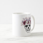 Blumenschädel Weiß und Weine Blume Kaffeetasse (VorderseiteRechts)