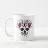 Blumenschädel Weiß und Weine Blume Kaffeetasse (Links)