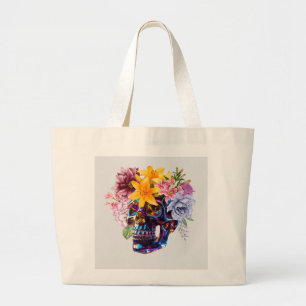 "Blumenschädelstrahlen" Jumbo Stoffbeutel