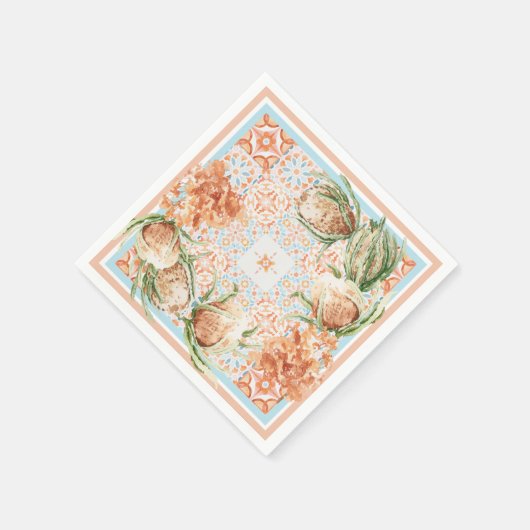 Blumenschal-Design Serviette (Ecke)