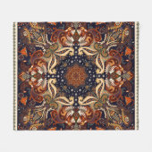 Blumenschal quadratischer Ornament: Indische Batik Fleecedecke (Vorderseite (Horizontal))