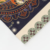 Blumenschal quadratischer Ornament: Indische Batik Fleecedecke (Ecke)