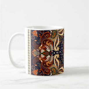 Blumenschal quadratischer Ornament: Indische Batik Kaffeetasse