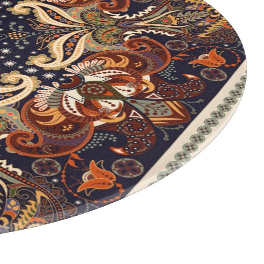 Blumenschal quadratischer Ornament: Indische Batik Schneidebrett (Ecke)