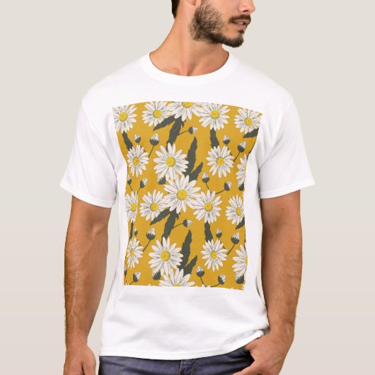 Blumenschal, Vintager Hintergrund. T-Shirt (Vorderseite)