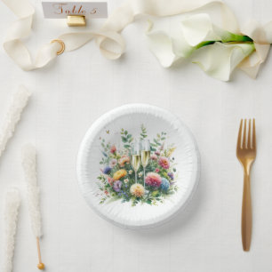 Blumenschalen für Champagner-Partys Pappteller