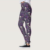 Blumenschalen Lila Blumen Gotische Leggings (Links)