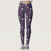 Blumenschalen Lila Blumen Gotische Leggings (Vorderseite)