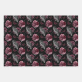 Blumenschalen mit Schmetterlingen auf Schwarz Geschenkpapier Set (Vorderseite)