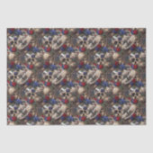 Blumenschalen Rose Blauer Blumen Gotisch Seidenpapier (Vorderseite)