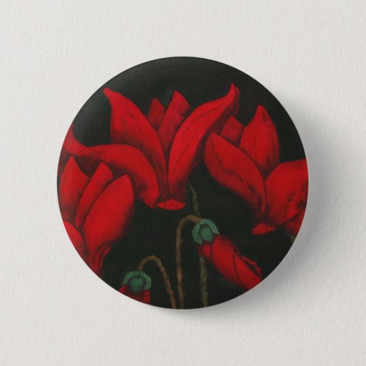 Blumenschaltfläche "Red Cyclaman" Button (Vorderseite)