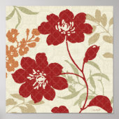 Blumenschatten in Rot und Orange Poster (Vorne)