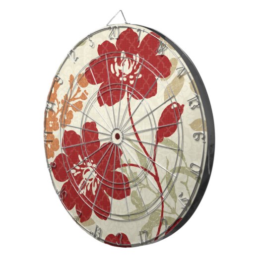 Blumenschatten in Rotem und in Orange Dartscheibe (Vorderseite rechts)