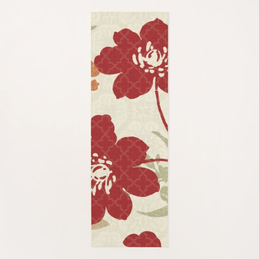 Blumenschatten in Rotem und in Orange Yogamatte (Vorderseite)