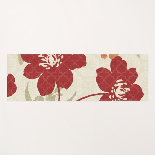 Blumenschatten in Rotem und in Orange Yogamatte (Vorderseite (Horizontal))