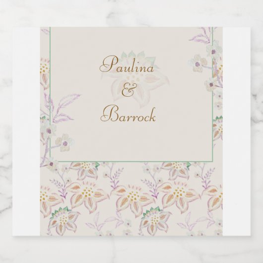 Blumenschaumwein Schaumweinetikett (Einzelnes Label)