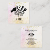 *~* Blumenschere Blume Glitzer Ombre Pastel AP6 Quadratische Visitenkarte (Vorne/Hinten)